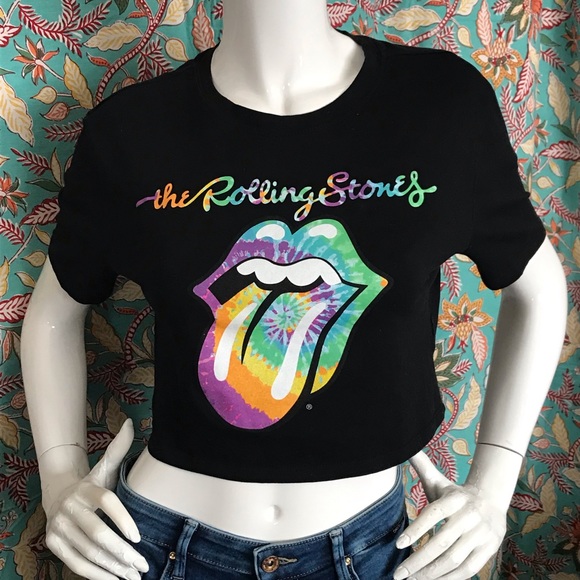 2019 Official Release the Rolling Stones Cropped T-Shirt Size S-XL (Stretchy) - Picture 2 of 11